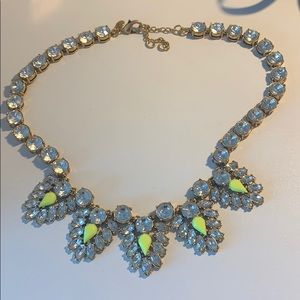 J-Crew Neon Yellow and Crystal Necklace
